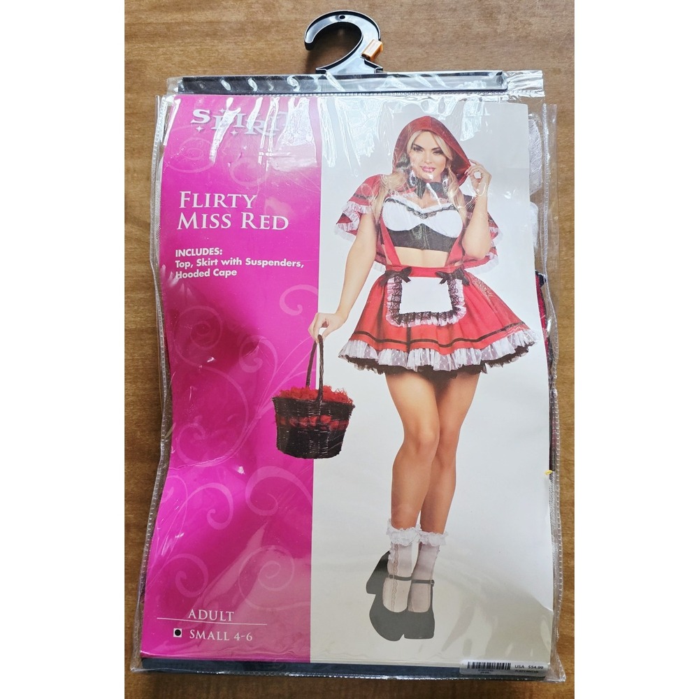 Spirit Little Red Riding Hood Flirty Miss Red Hooded Costume Small 4-6 Brand New